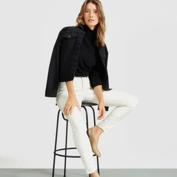 Everlane The High Rise Skinny Jeans White Denim Pants Women’s Size 25 Regular - Picture 1 of 9